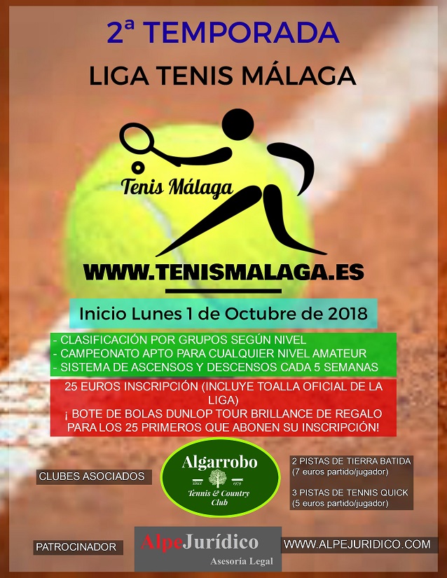 Cartel temporada 2 Liga Tenis Malaga a